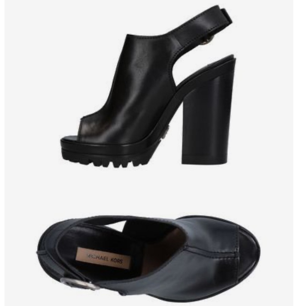 Michael Kors Collection Patras Runway Platform Block Heel Slide Sandals